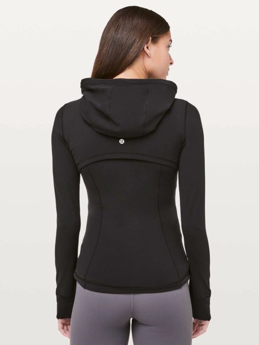 Lululemon Hooded Zip Up Define Lightweight Thumbholes Jacket Nulu Black, size 8 - Picture 5 of 10